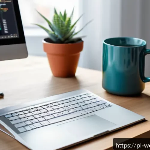 Home 32 웹개발자 코드 스니펫 활용 - A modern programmer’s workspace in Poland, featuring a sleek laptop with Visual Studio Code open dis...